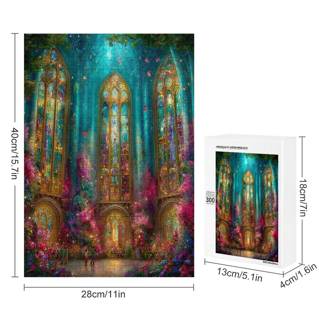 Iridescent stained glass windows Wooden Puzzle