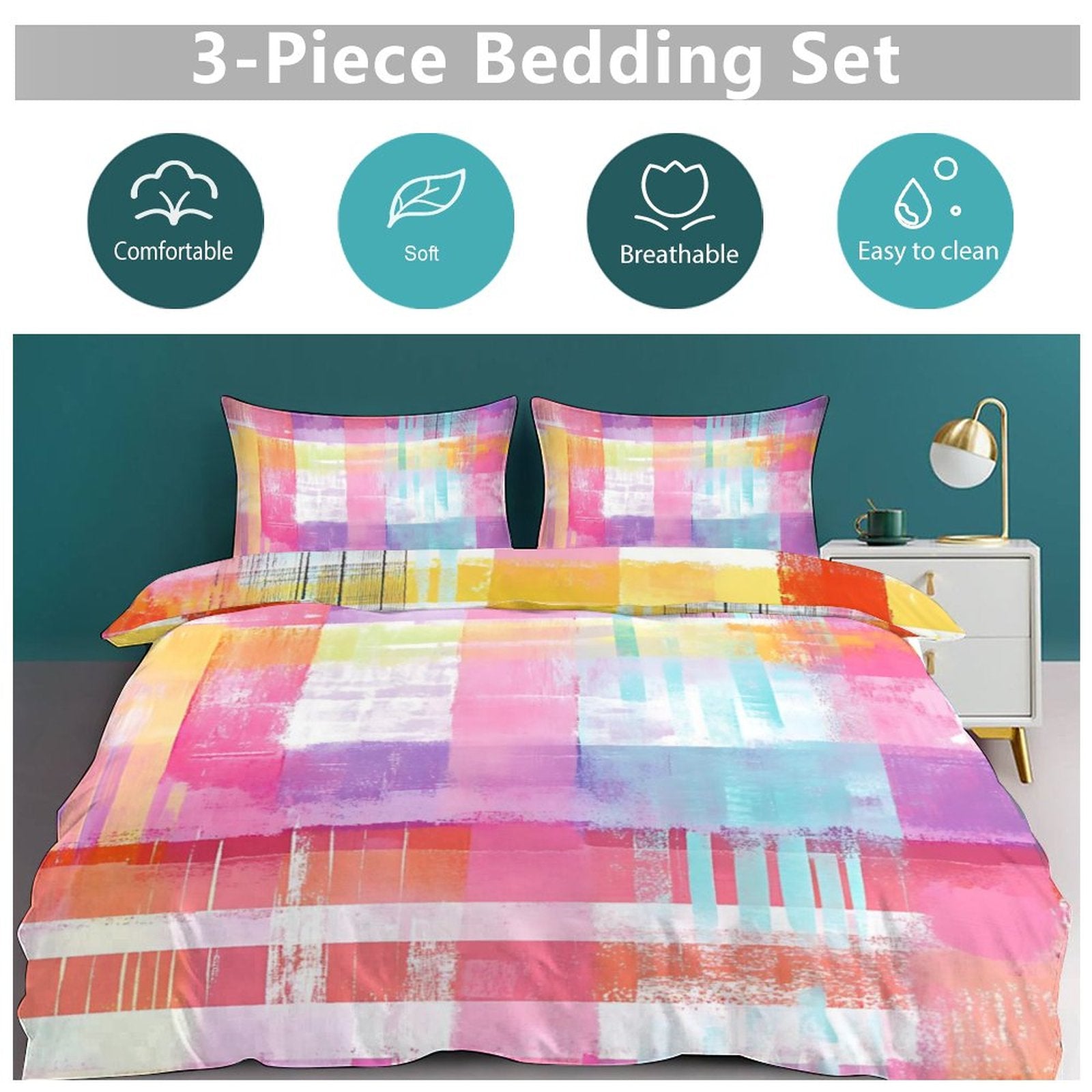 Full 3-Piece Bedding Set-86"×70"/ 218×177cm