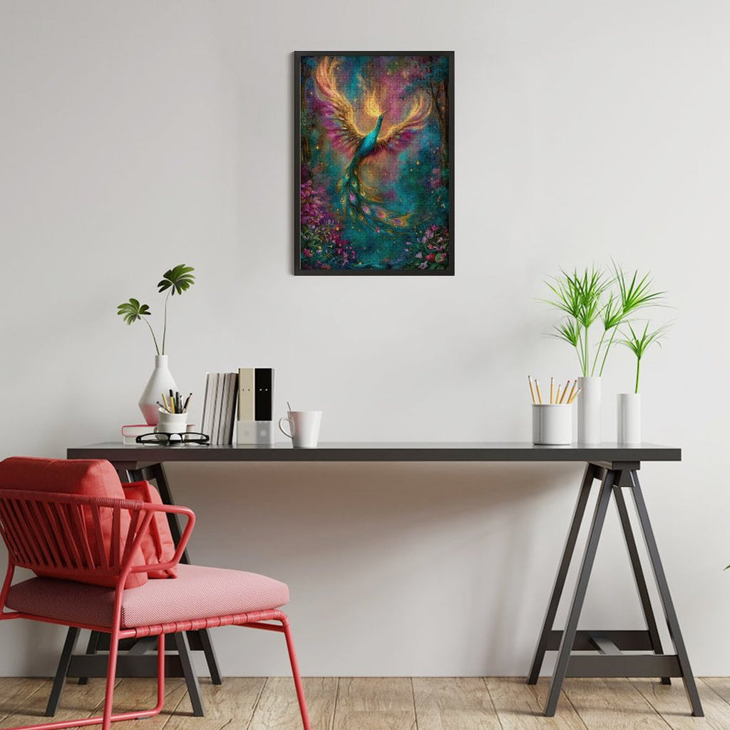 Iridescent peacock Wooden Puzzle