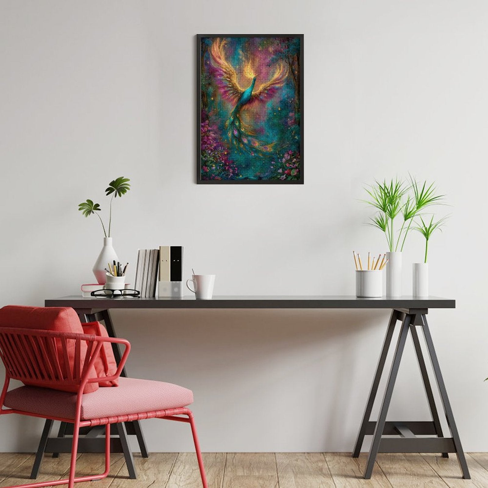 Iridescent peacock Wooden Puzzle