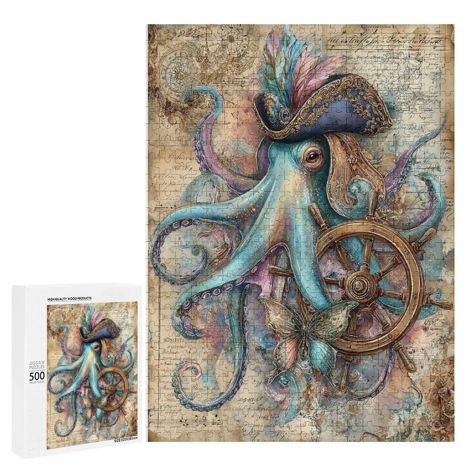Captain Octopus Wooden Puzzle