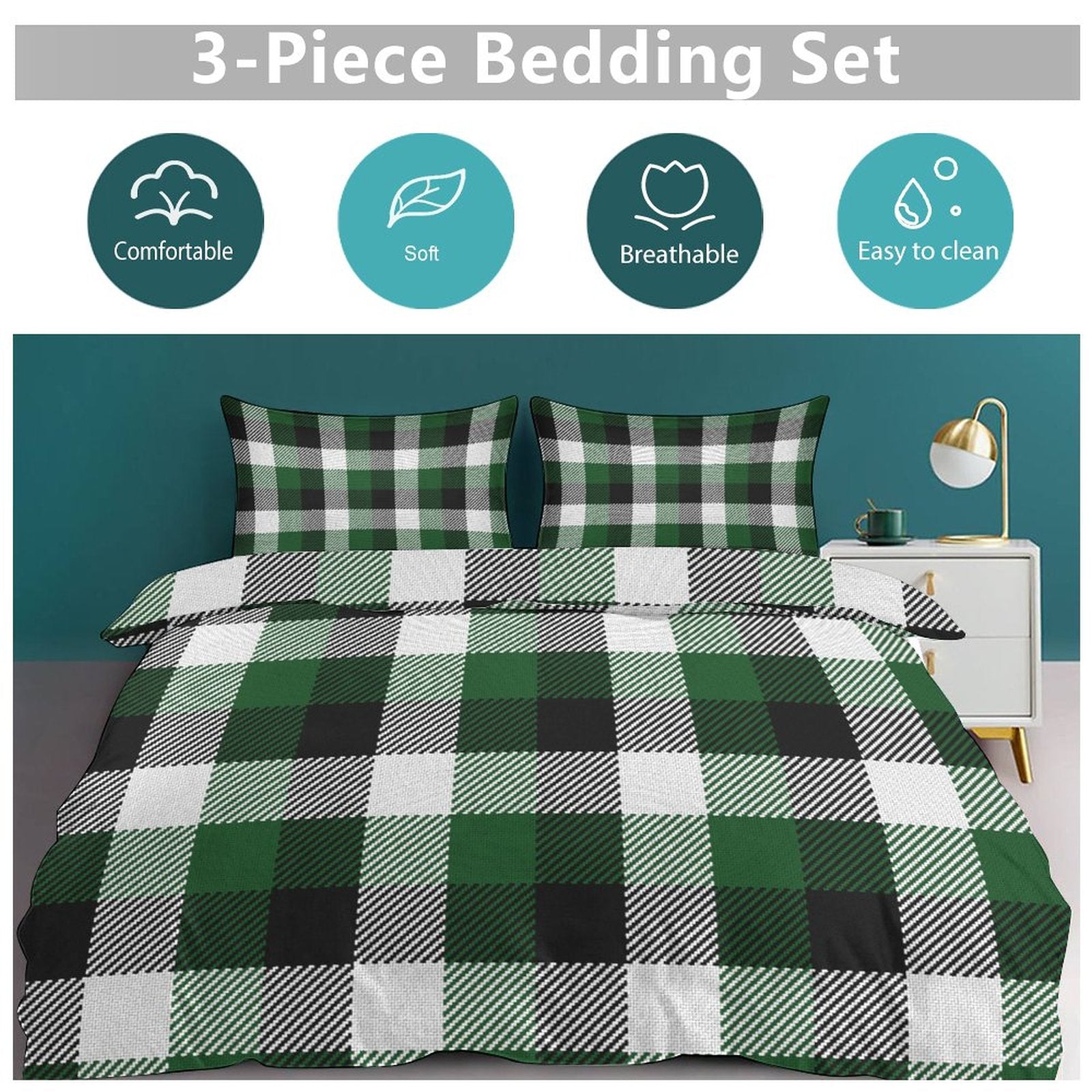 King 3-Piece Bedding Set-102"x90"/ 259x229cm