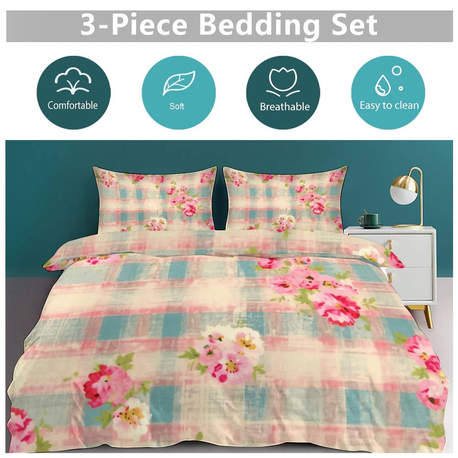 King 3-Piece Bedding Set-102"x90"/ 259x229cm