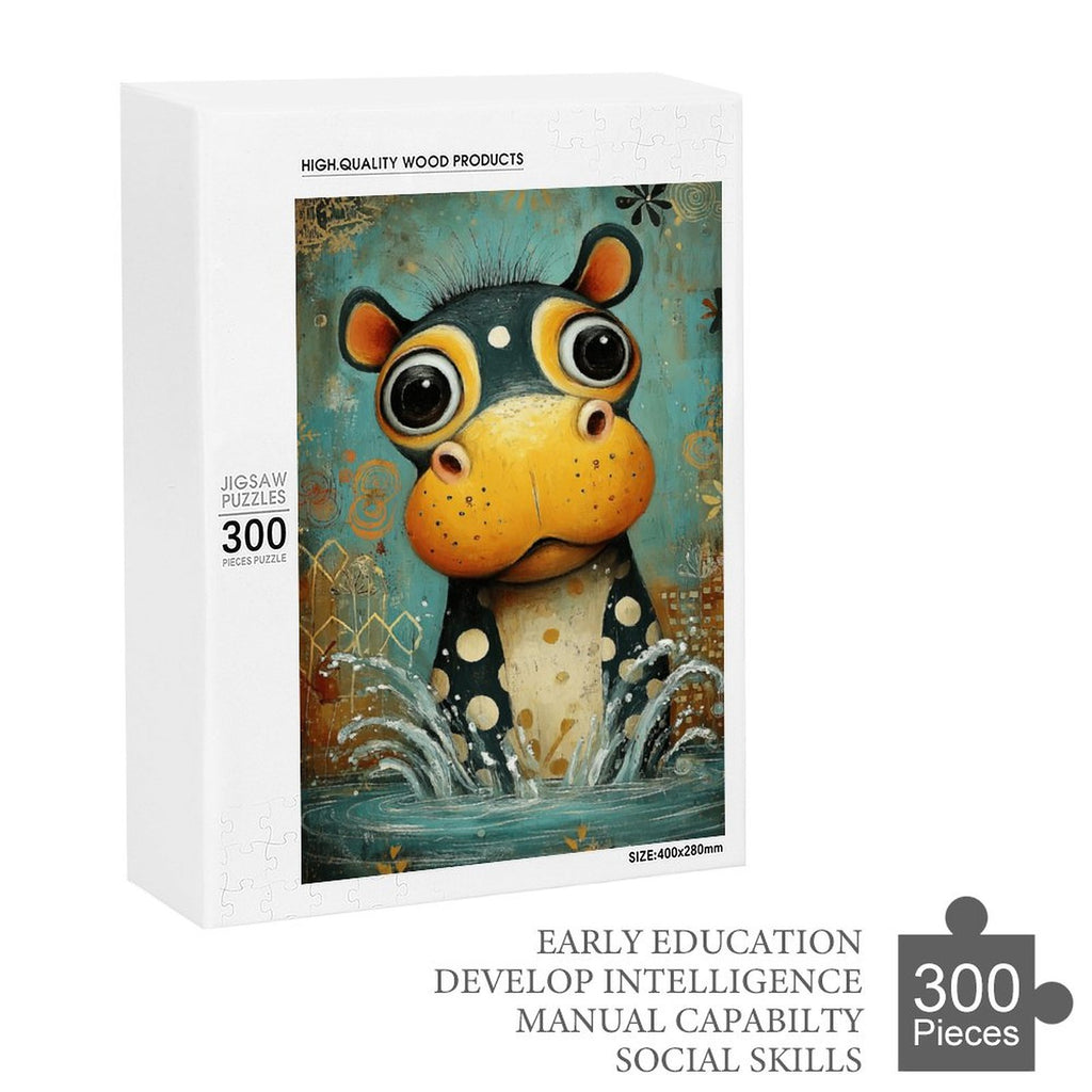 Splashing Hippo Wooden Puzzle