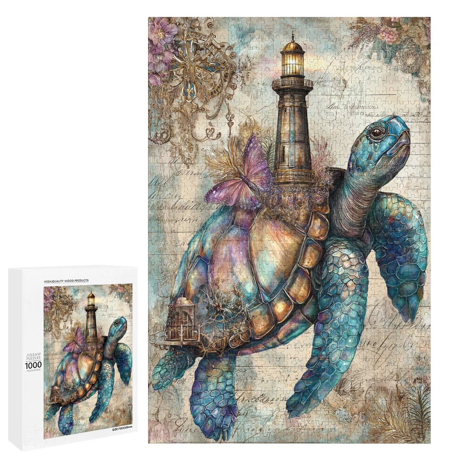 Lighthouse Turtle Wooden Puzzle