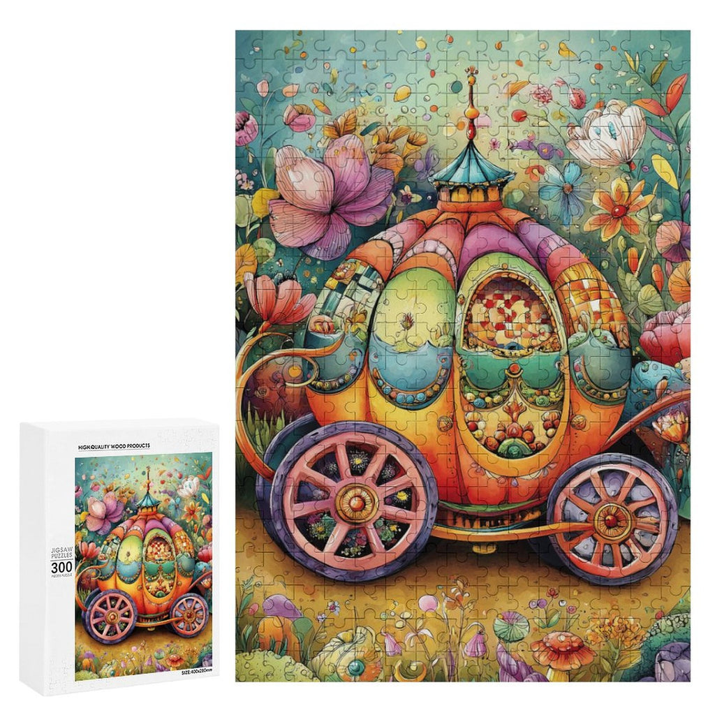 Colorful  pumpkin carriage Wooden Puzzle