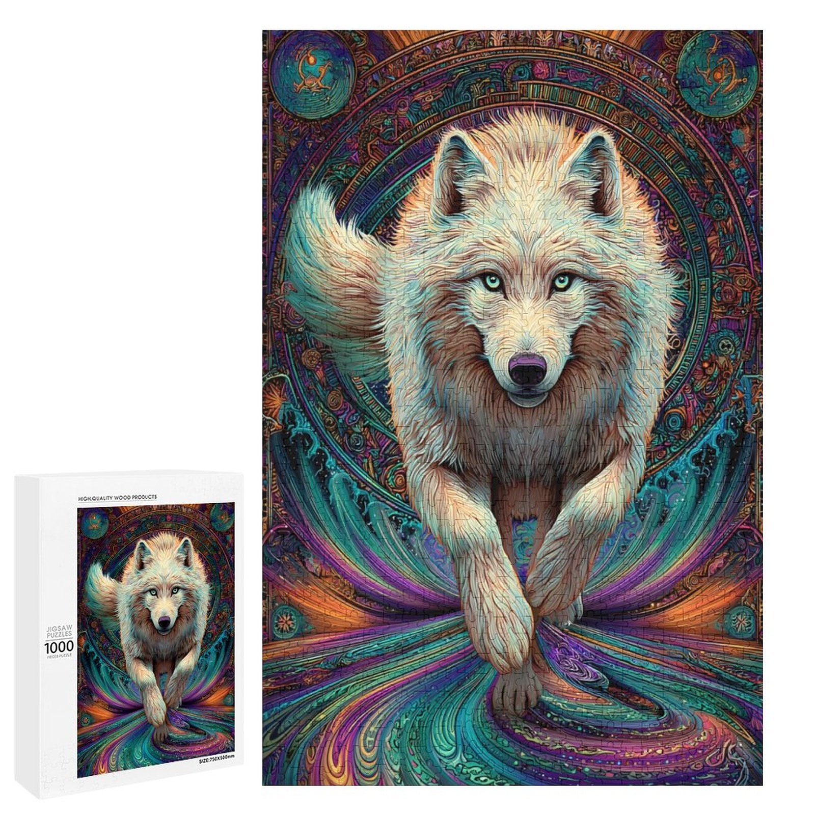 White Wolf Wooden Puzzle