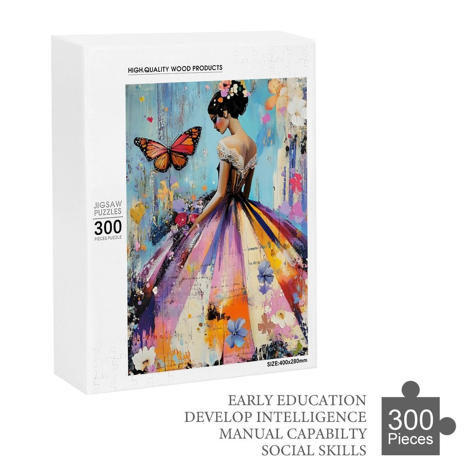 Colorful Butterfly Debutante Wooden Puzzle