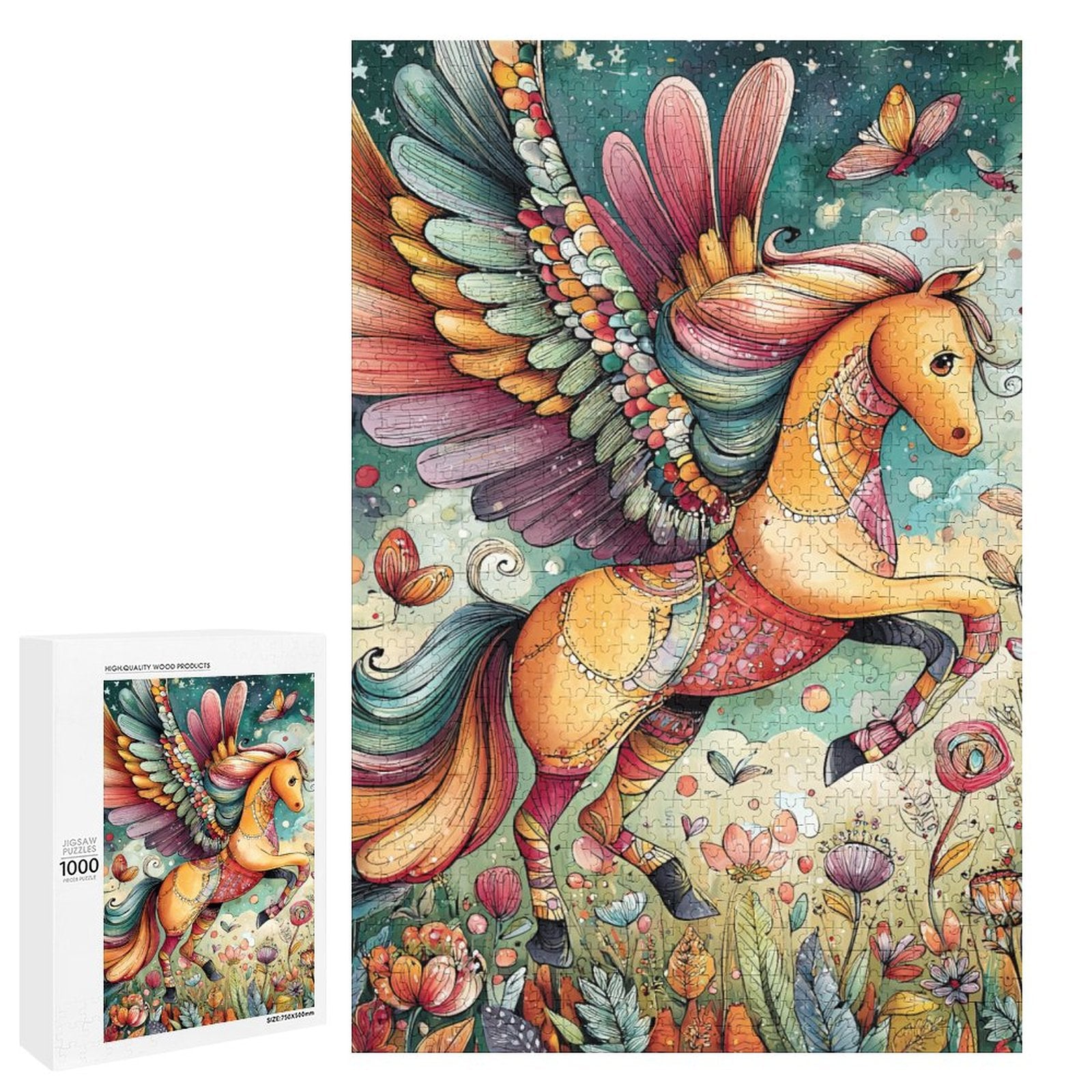 Colorful Pegasus Wooden Puzzle