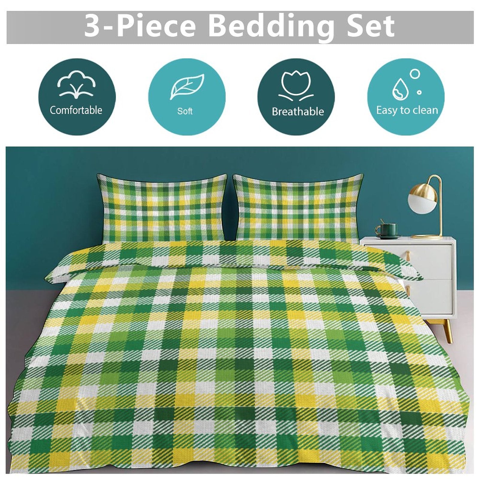 Full 3-Piece Bedding Set-86"×70"/ 218×177cm