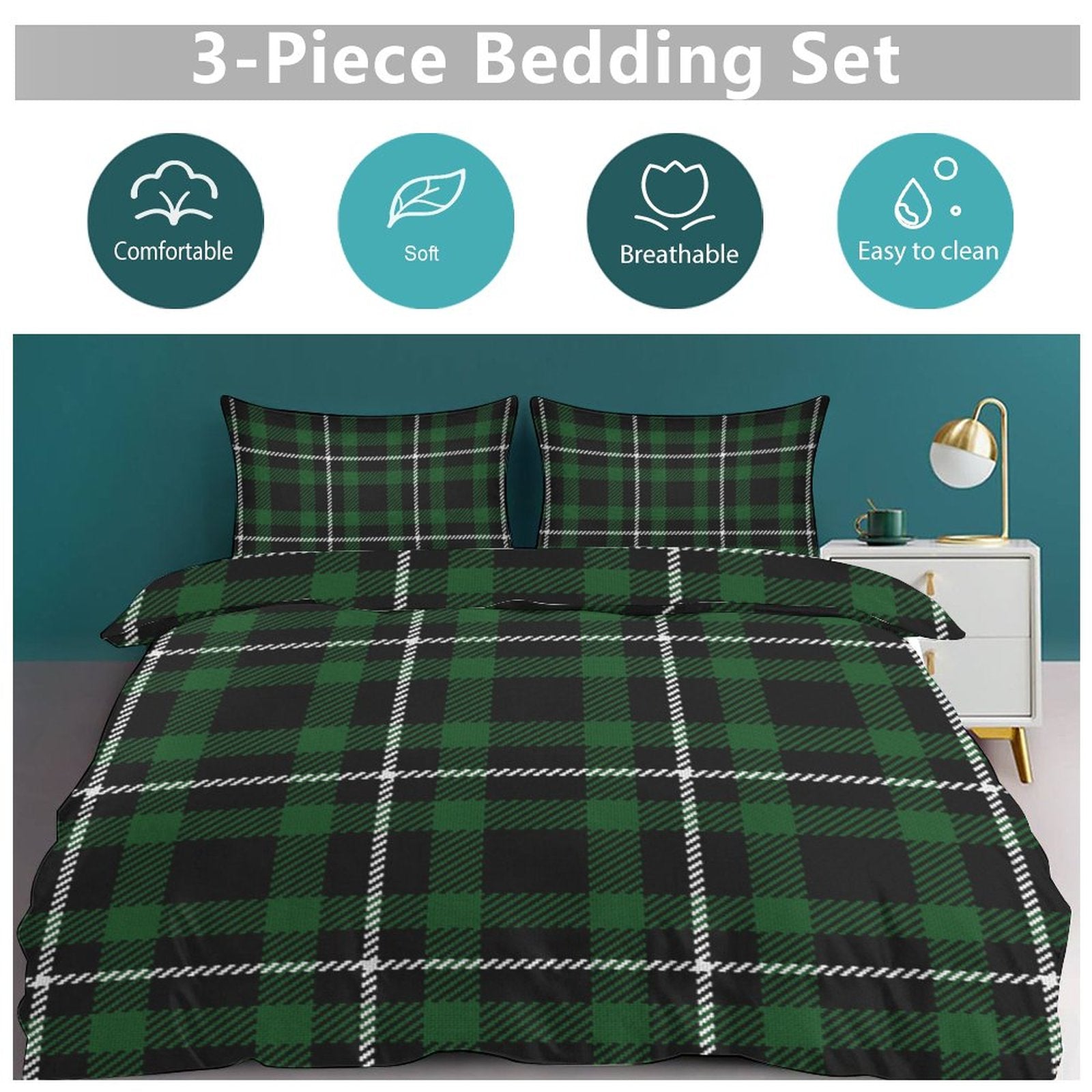 Full 3-Piece Bedding Set-86"×70"/ 218×177cm