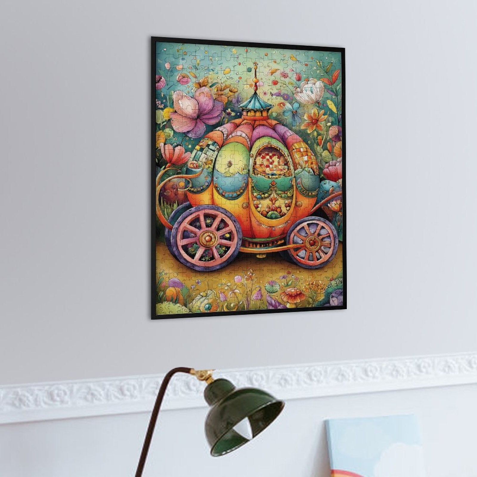 Colorful  pumpkin carriage Wooden Puzzle