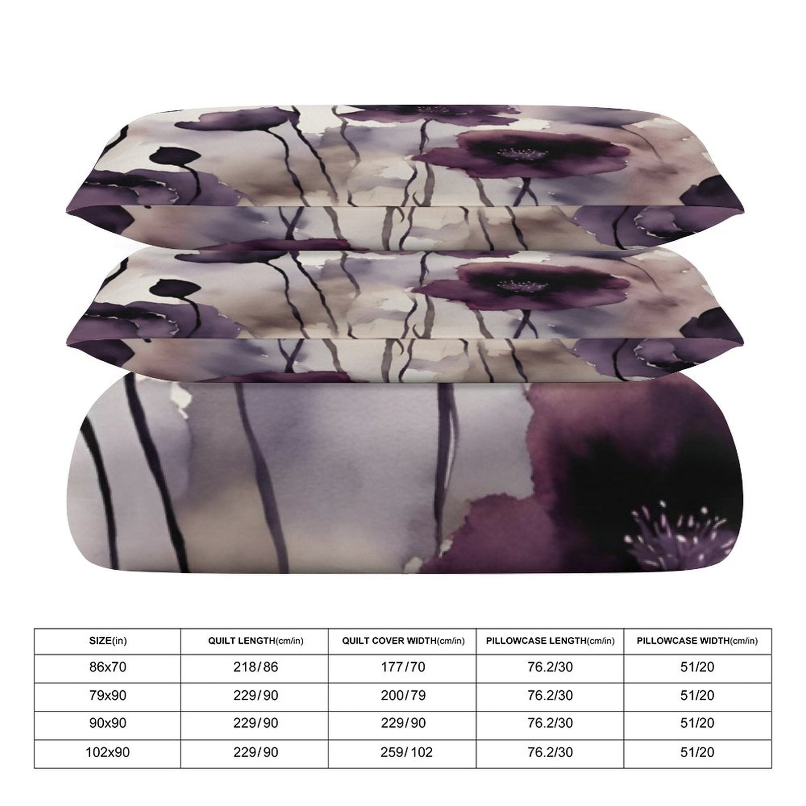 Queen 3-Piece Bedding Set-90"x90"/ 229x229cm