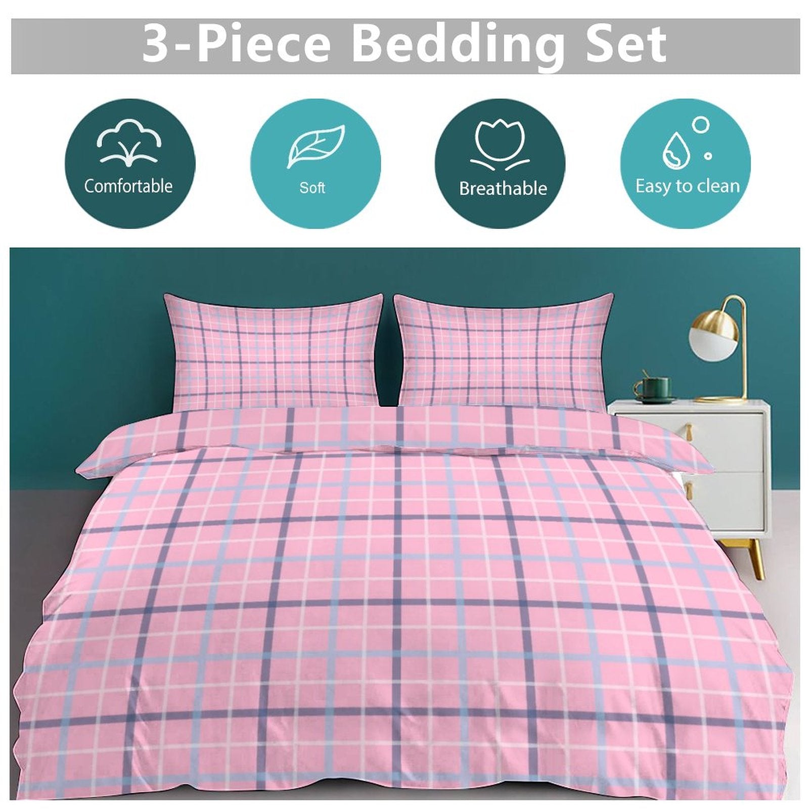 King 3-Piece Bedding Set-102"x90"/ 259x229cm