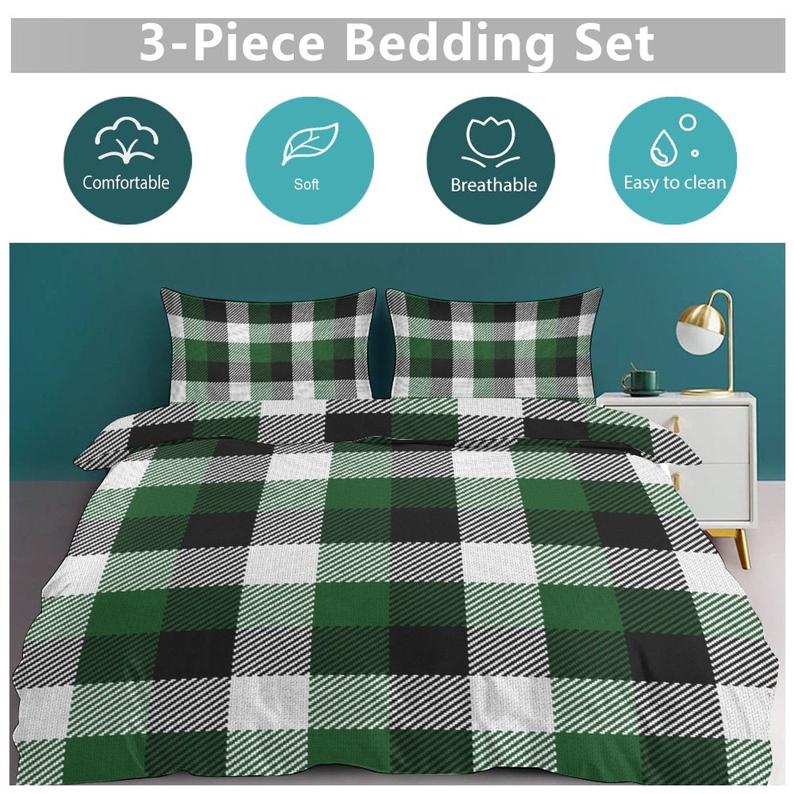 Full 3-Piece Bedding Set-86"×70"/ 218×177cm