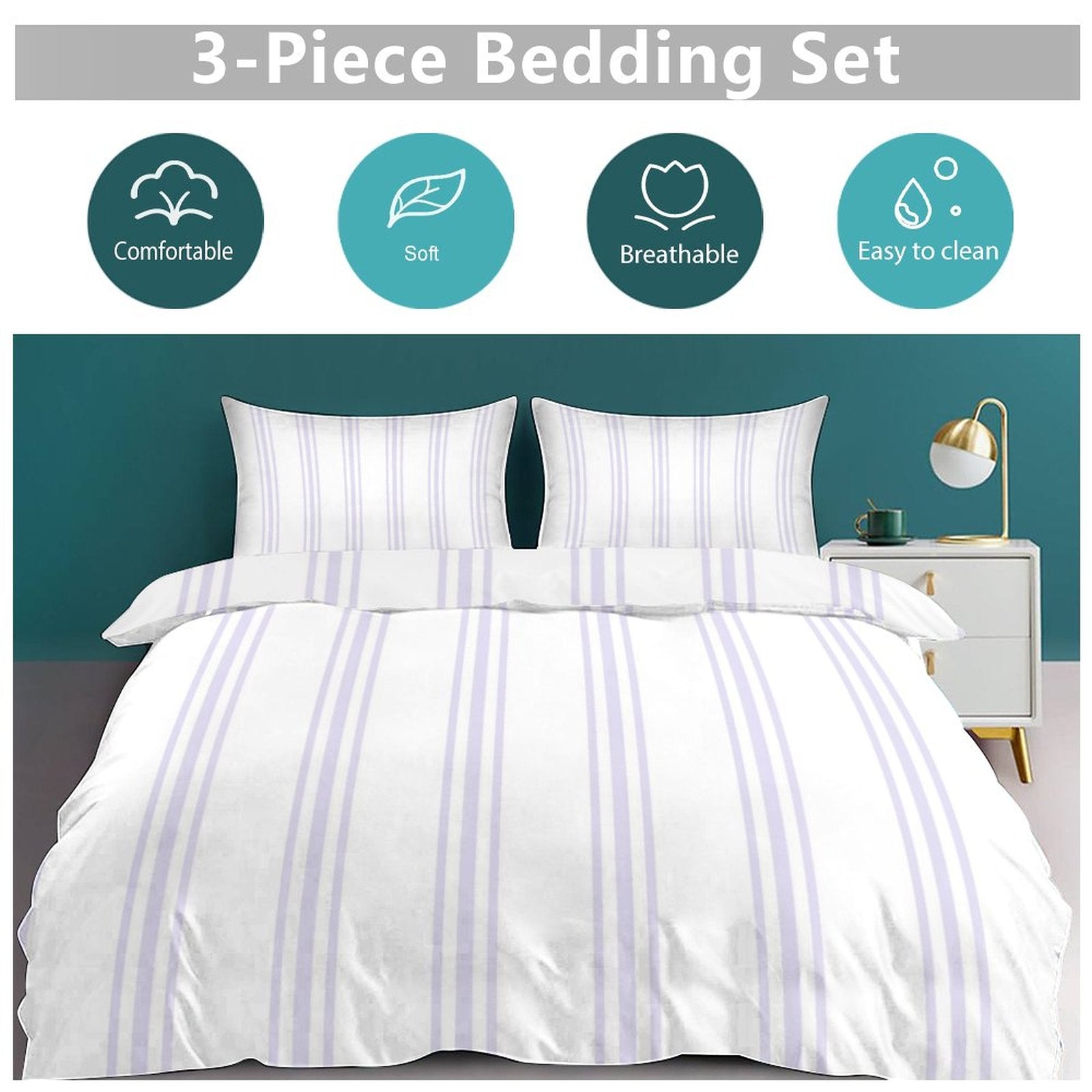 King 3-Piece Bedding Set-102"x90"/ 259x229cm