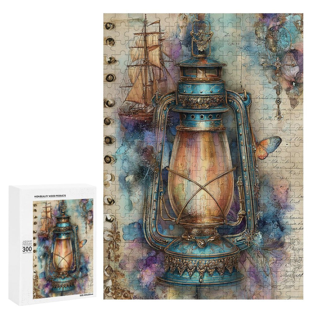 Ship and Lantern Wooden Puzzle