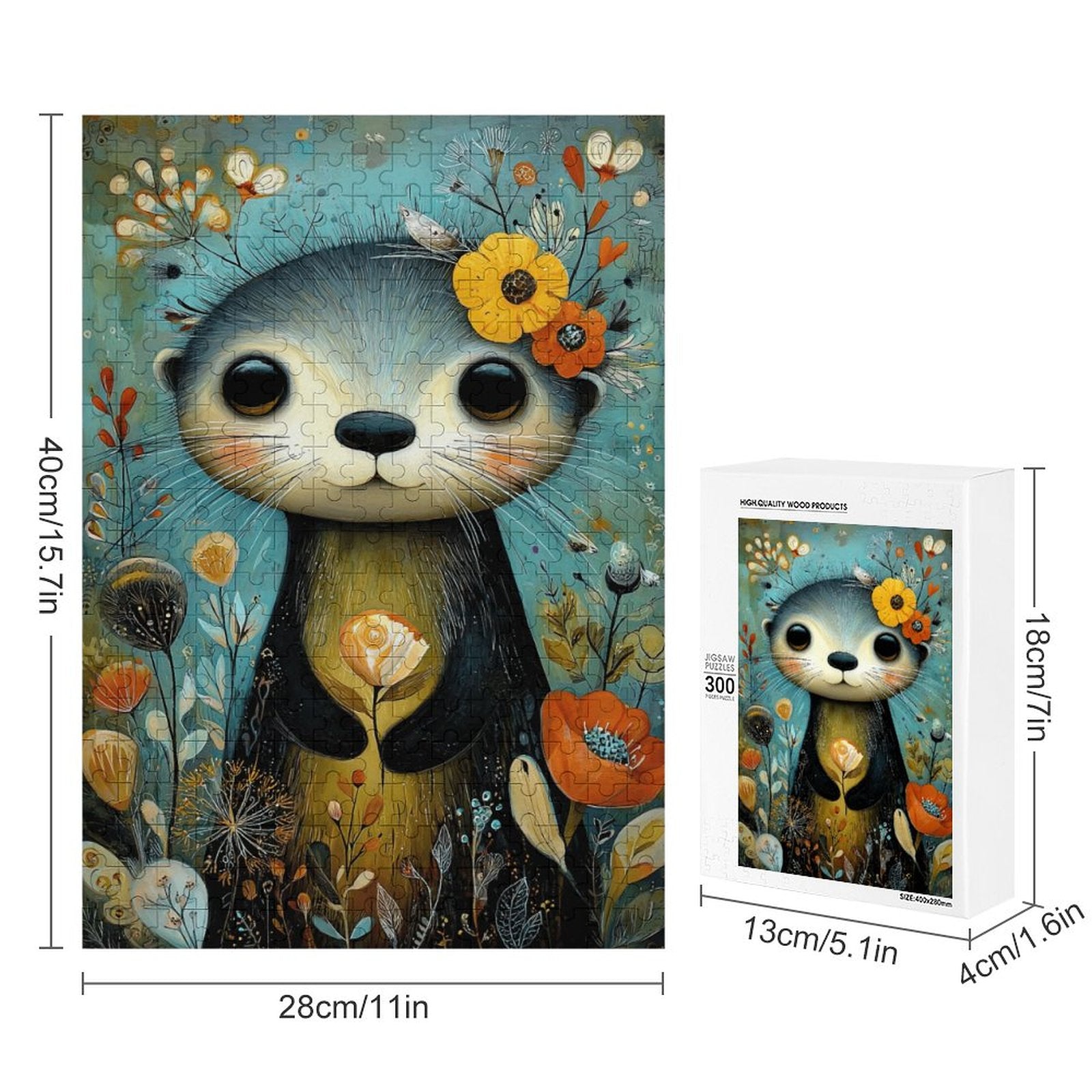 Boho Baby Otter Wooden Puzzle