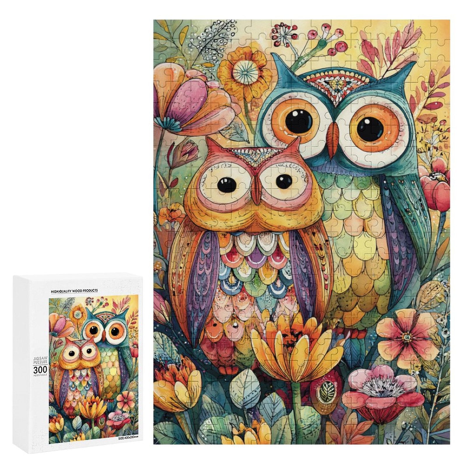 Colorful owls Wooden Puzzle