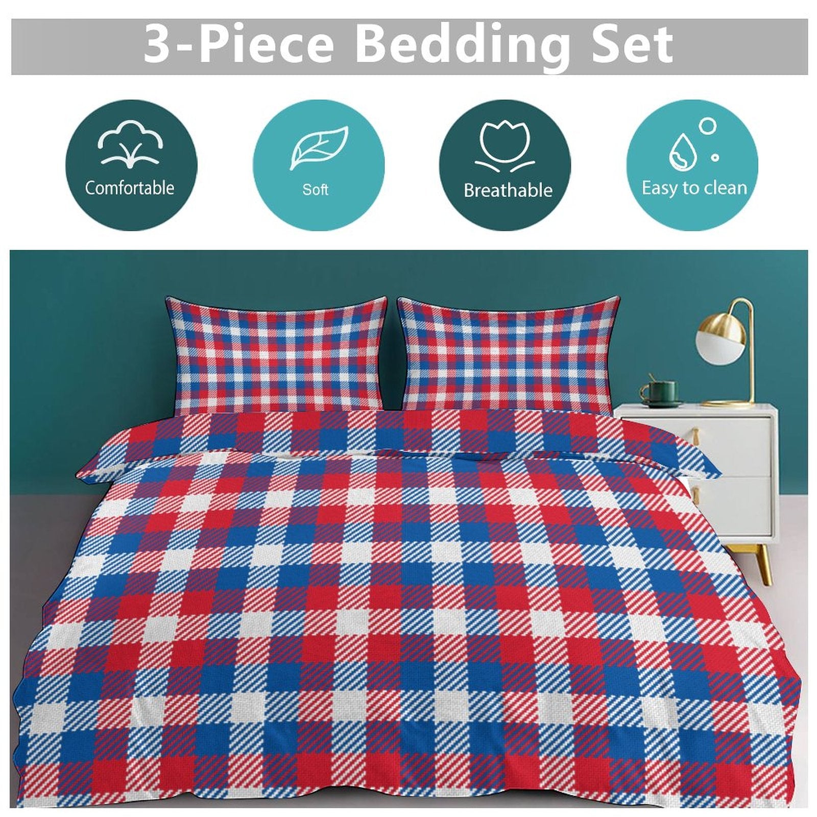 King 3-Piece Bedding Set-102"x90"/ 259x229cm