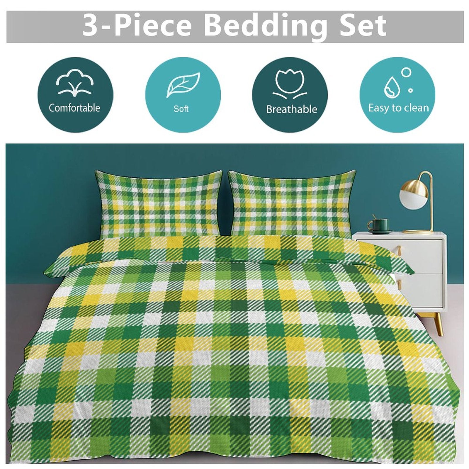 King 3-Piece Bedding Set-102"x90"/ 259x229cm