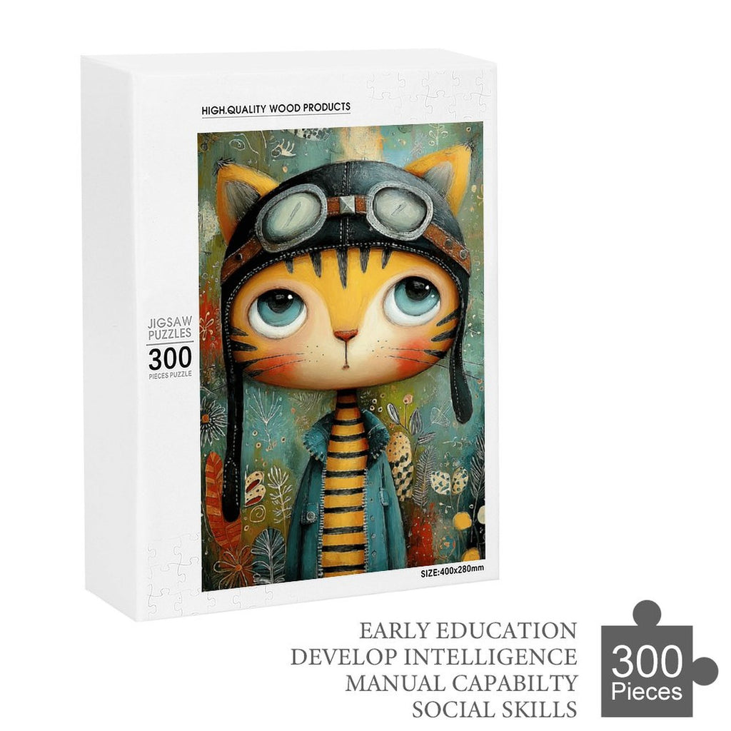 Cat Pilot Wooden Puzzle