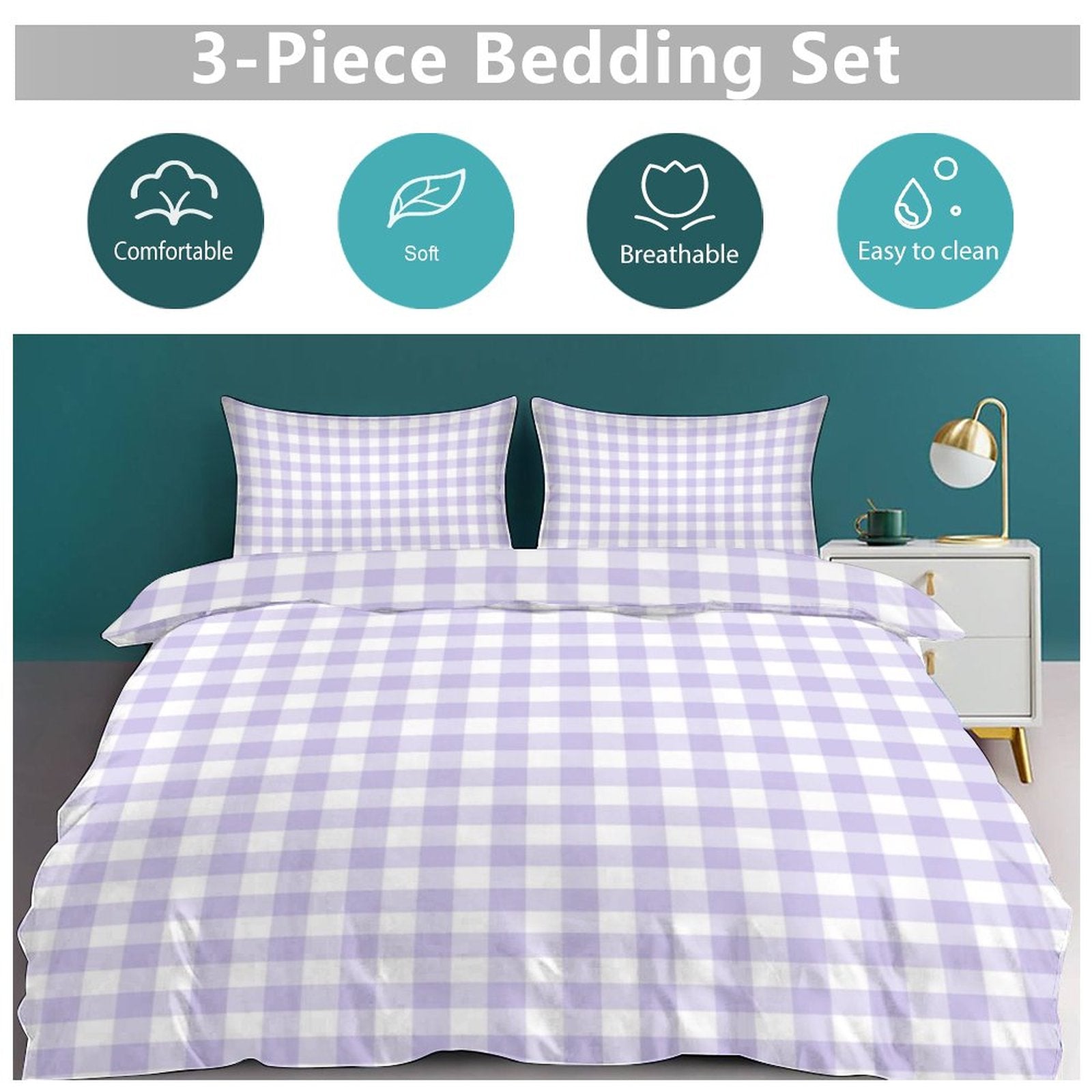 Full 3-Piece Bedding Set-86"×70"/ 218×177cm