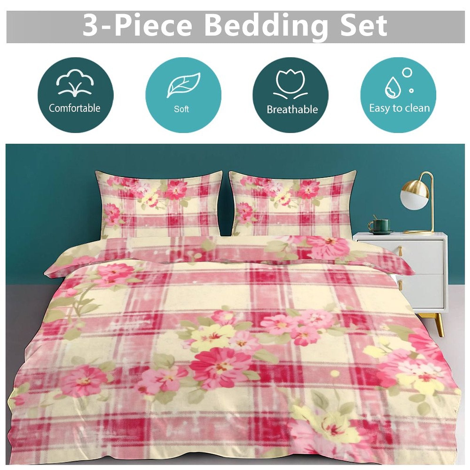 Full 3-Piece Bedding Set-86"×70"/ 218×177cm