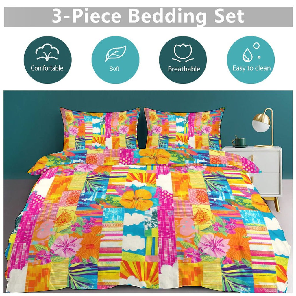 Queen 3-Piece Bedding Set-90"x90"/ 229x229cm