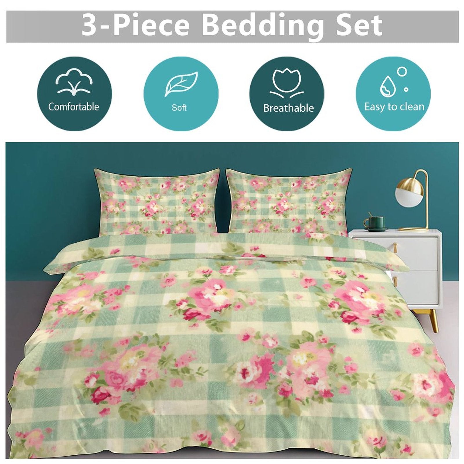 King 3-Piece Bedding Set-102"x90"/ 259x229cm