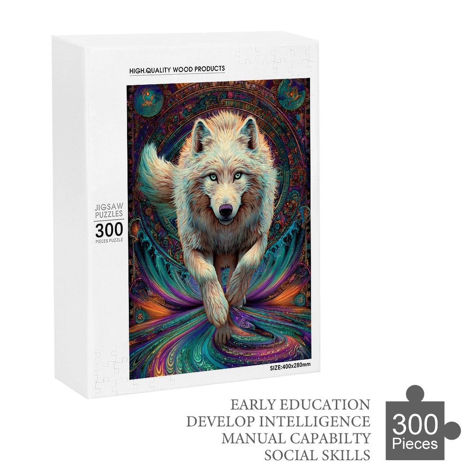 White Wolf Wooden Puzzle