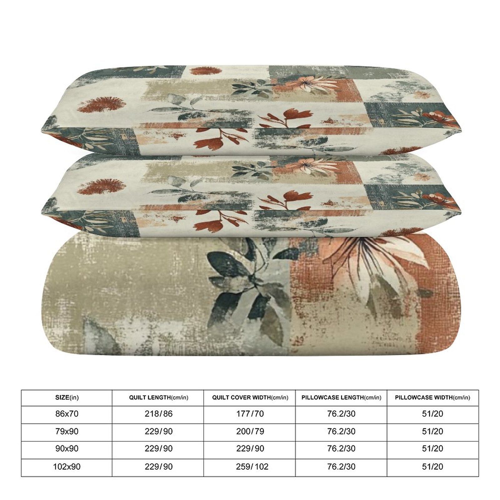 Queen 3-Piece Bedding Set-90"x90"/ 229x229cm