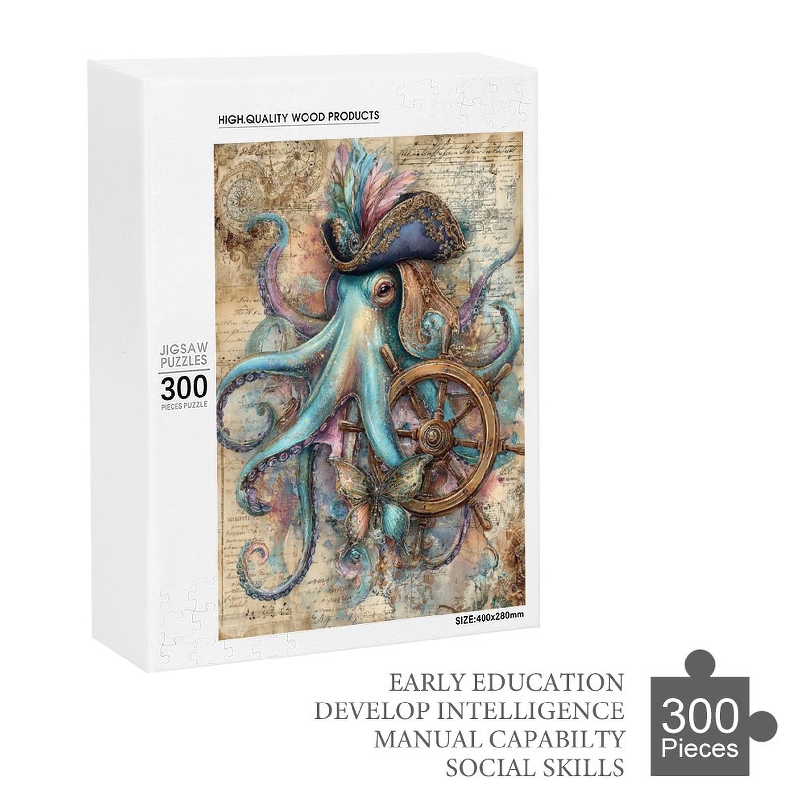 Captain Octopus Wooden Puzzle