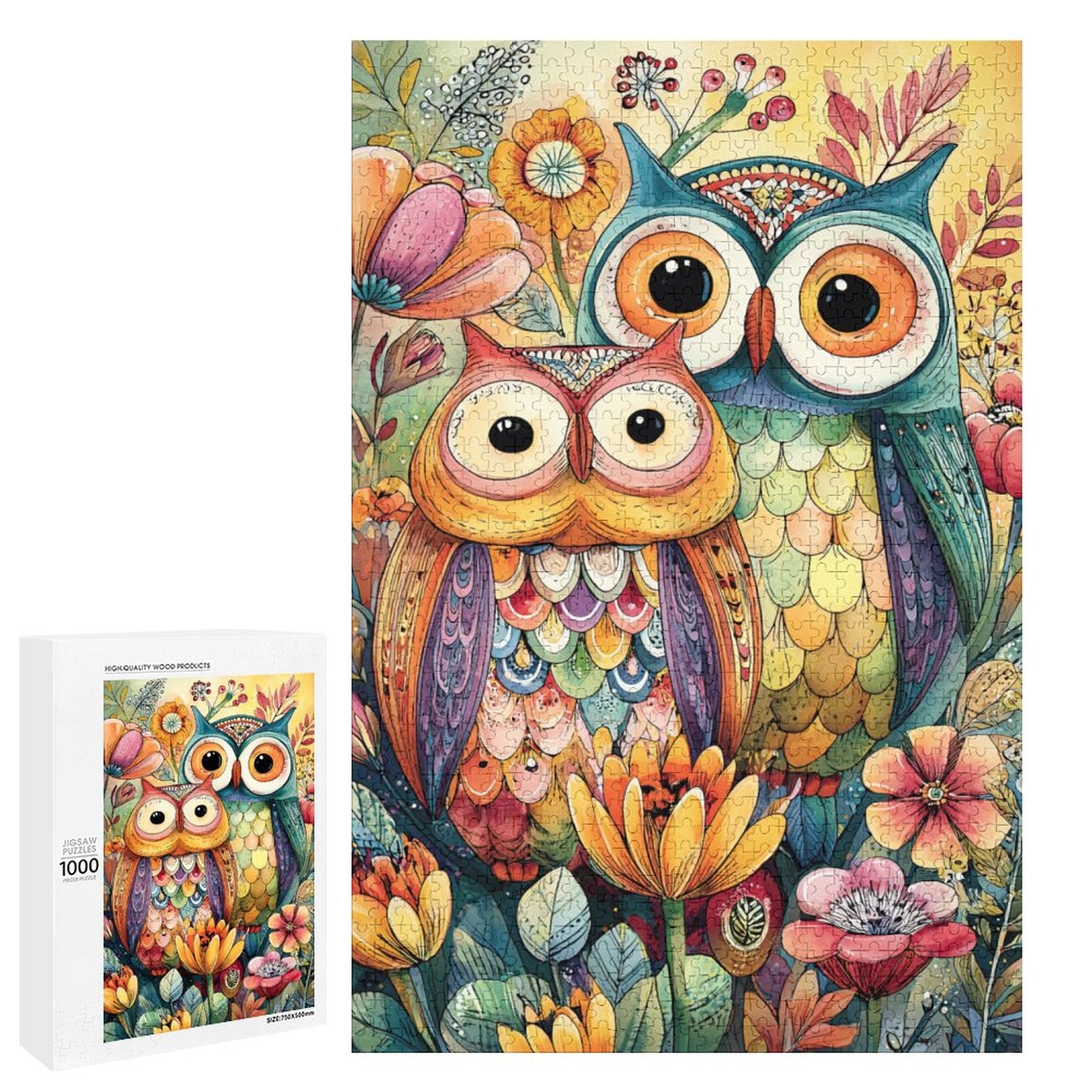 Colorful owls Wooden Puzzle