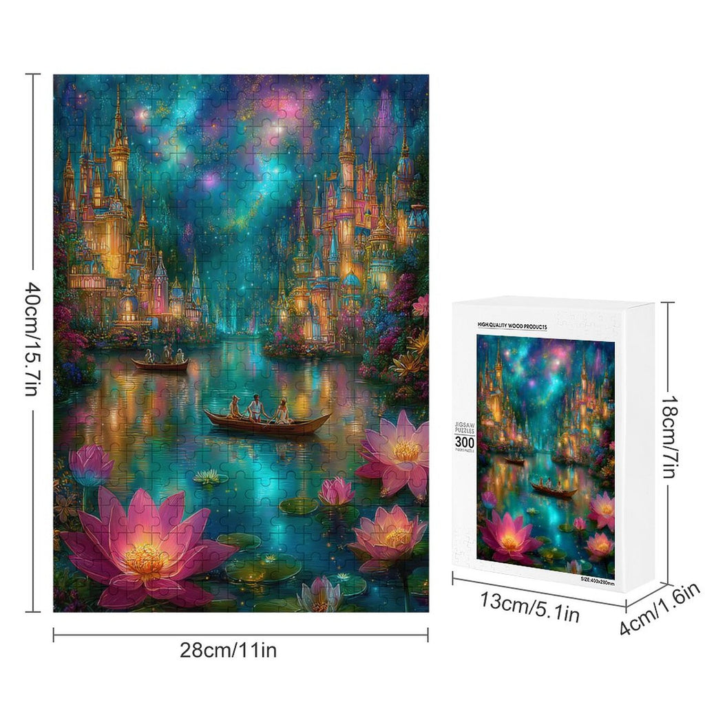 Mystical Lotus City on Water Wooden Puzzle