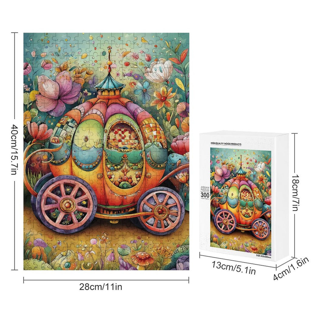 Colorful  pumpkin carriage Wooden Puzzle
