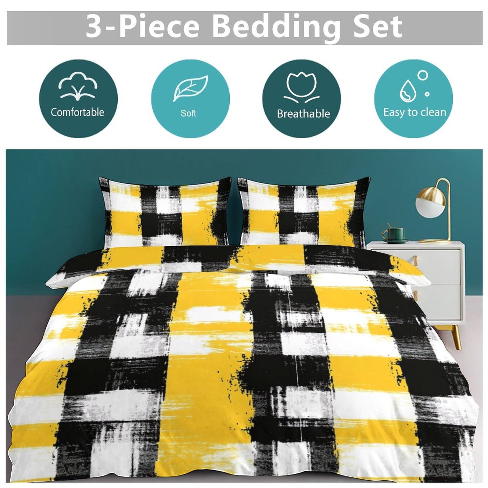 Full 3-Piece Bedding Set-86"×70"/ 218×177cm