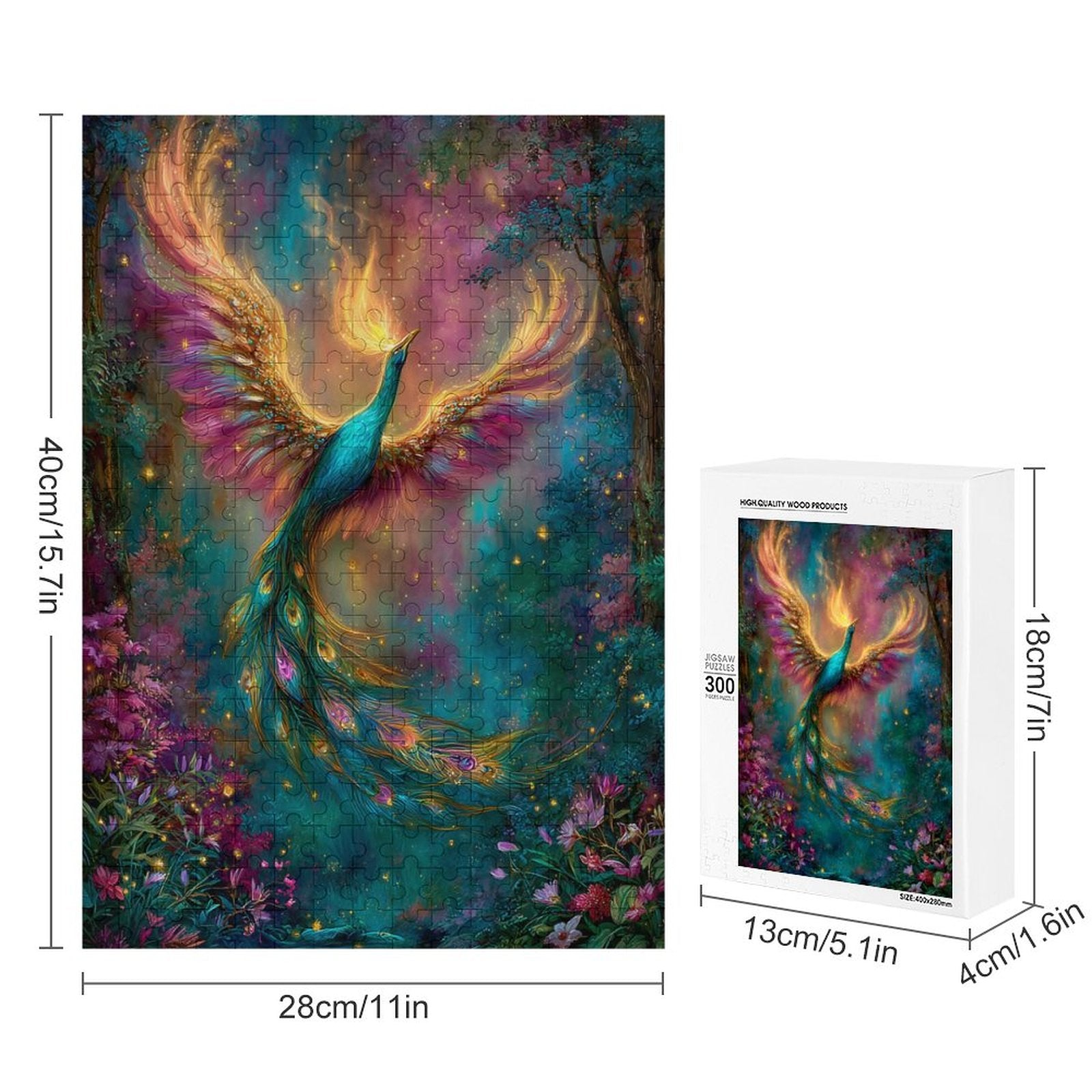 Iridescent peacock Wooden Puzzle