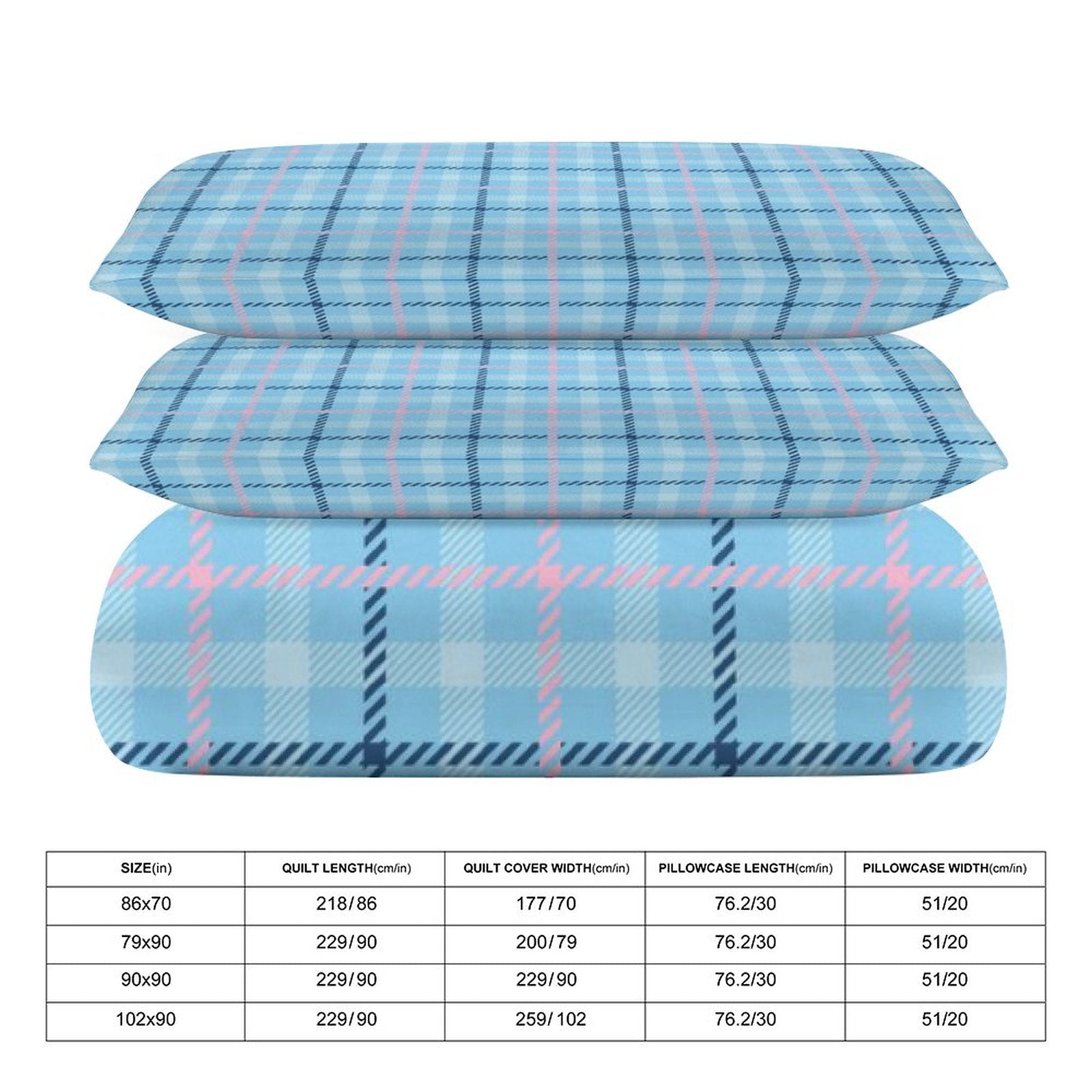 Queen 3-Piece Bedding Set-90"x90"/ 229x229cm
