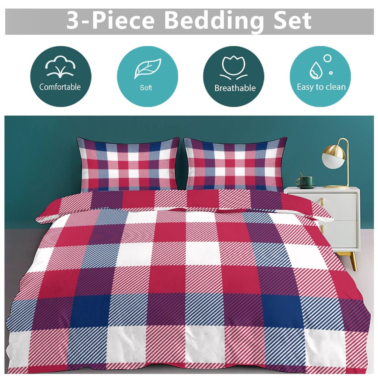 King 3-Piece Bedding Set-102"x90"/ 259x229cm