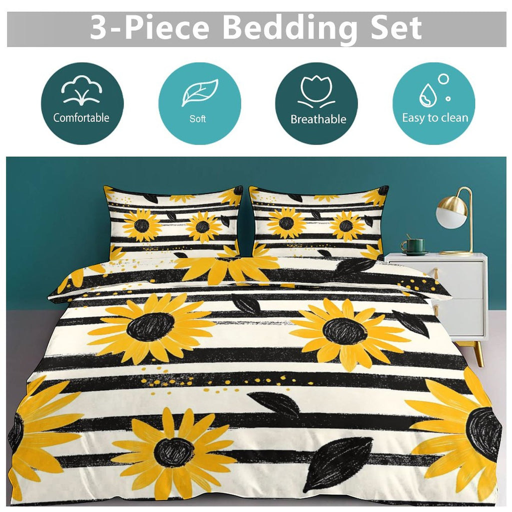Queen 3-Piece Bedding Set-90"x90"/ 229x229cm