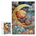 Colorful sleeping moon bear Wooden Puzzle