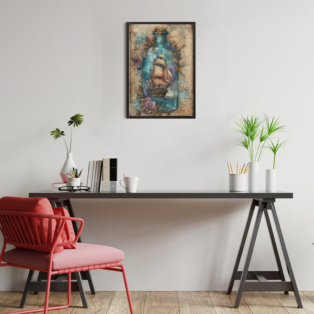 Ship in a Bottle Wooden Puzzle
