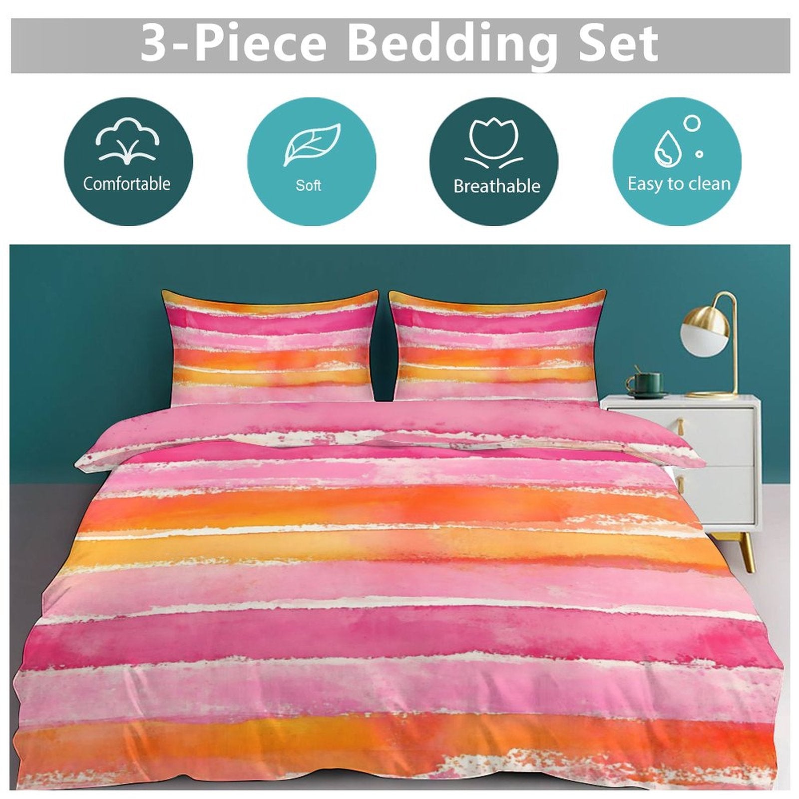 Full 3-Piece Bedding Set-86"×70"/ 218×177cm