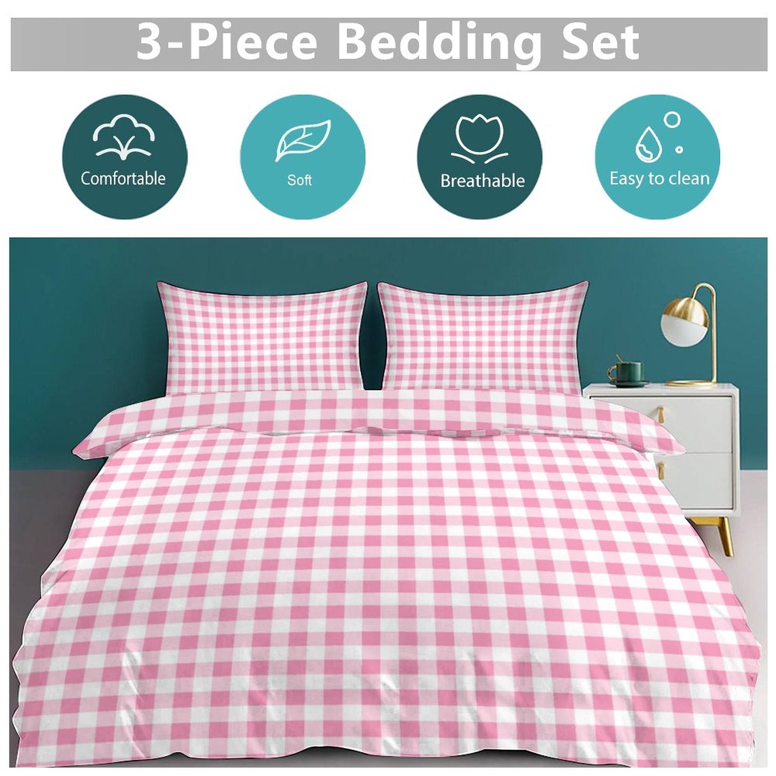Queen 3-Piece Bedding Set-90"x90"/ 229x229cm