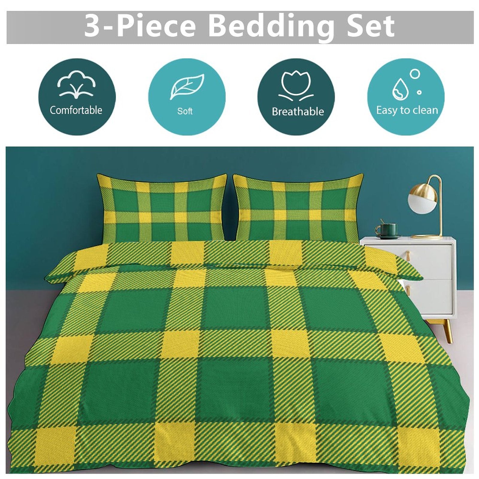 King 3-Piece Bedding Set-102"x90"/ 259x229cm
