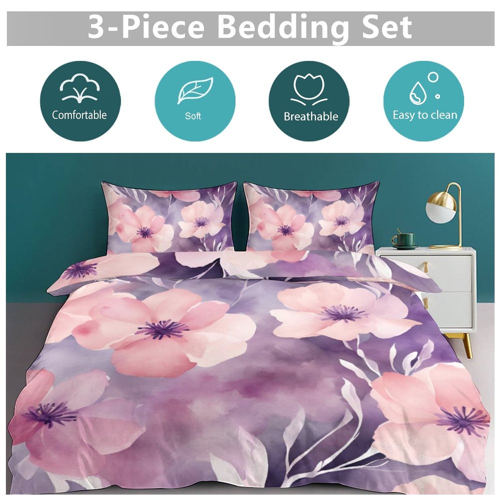 Full 3-Piece Bedding Set-86"×70"/ 218×177cm