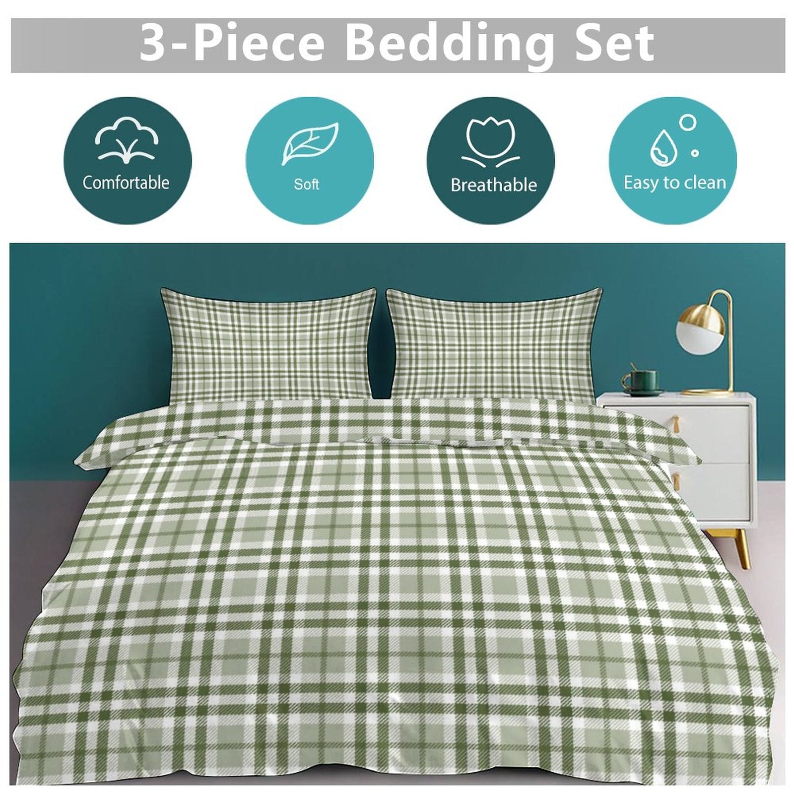 King 3-Piece Bedding Set-102"x90"/ 259x229cm