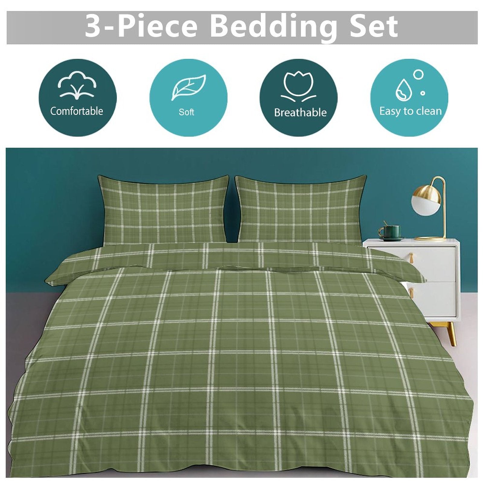 Full 3-Piece Bedding Set-86"×70"/ 218×177cm