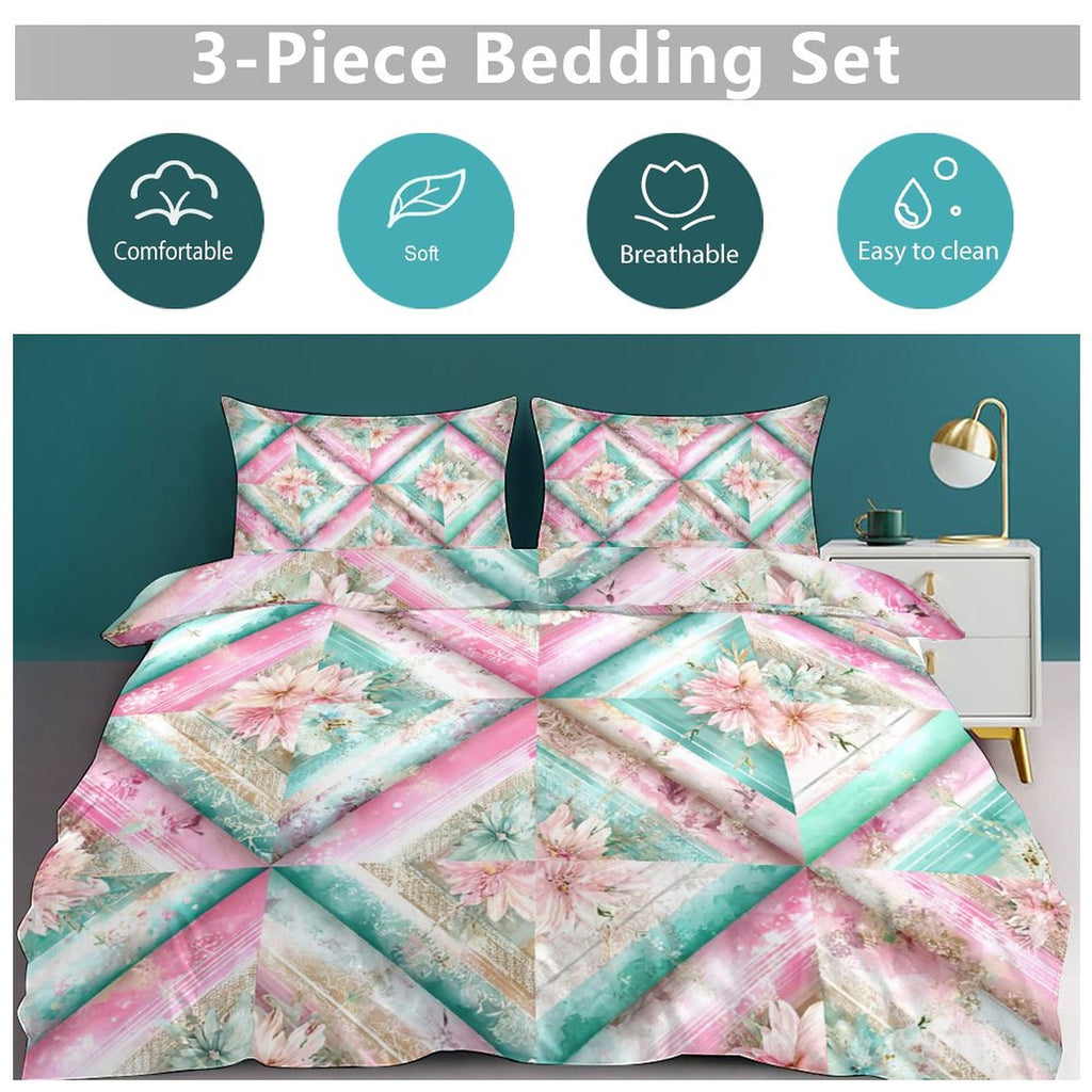 Queen 3-Piece Bedding Set-90"x90"/ 229x229cm